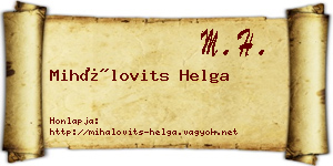 Mihálovits Helga névjegykártya